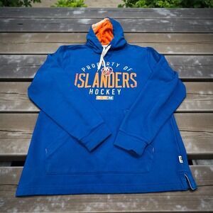 CCM New York Islanders Hockey Pullover Hoodie Men's Medium Orange Trim